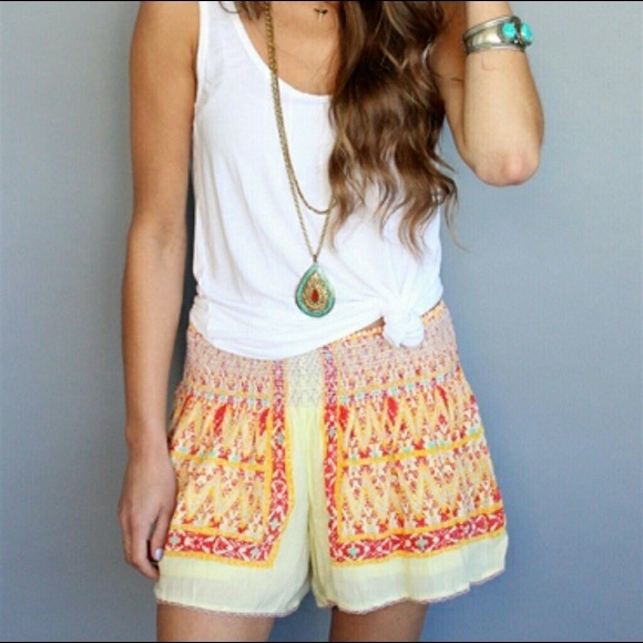smocked waist shorts